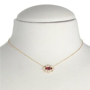 Kendra Scott Grayson Red Glass Sunburst Pendant Necklace